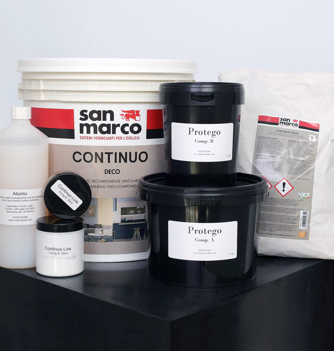 Microcement wall & floor kit (including anti crack system) for 5m2 with PROTEGO PROTECTOR matt