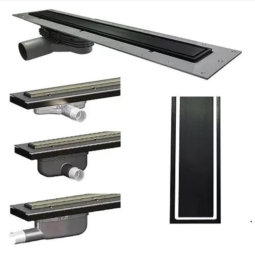 Shower Trays , Linear Gullies And Grids For Microcement BRUSHED STEEL