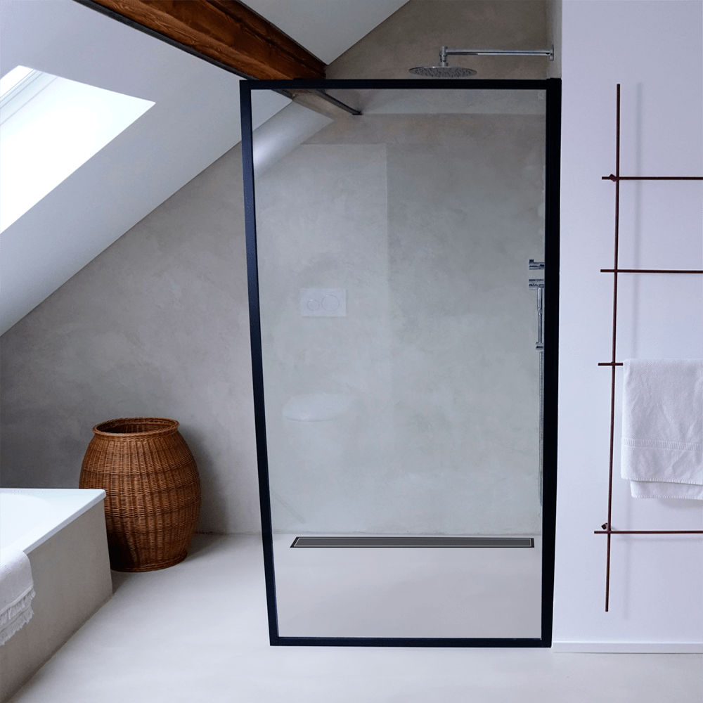Shower Trays , Linear Gullies And Grids For Microcement BLACK